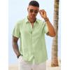 image:imageRuncati Mens Button Down Linen Shirt Short Sleeve Casual Vacation Shirts Summer Beach Wedding Tops with PocketMint