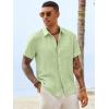 image:imageRuncati Mens Button Down Linen Shirt Short Sleeve Casual Vacation Shirts Summer Beach Wedding Tops with PocketMint