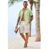 image:imageRuncati Mens Button Down Linen Shirt Short Sleeve Casual Vacation Shirts Summer Beach Wedding Tops with PocketMint