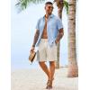 image:imageRuncati Mens Button Down Linen Shirt Short Sleeve Casual Vacation Shirts Summer Beach Wedding Tops with PocketSky Blue