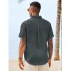image:imageRuncati Mens Button Down Shirts Casual Short Sleeve Linen Shirt Summer Beach Wedding Tops with PocketBlack