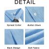 image:imageRuncati Mens Button Down Shirts Casual Short Sleeve Linen Shirt Summer Beach Wedding Tops with PocketSky Blue