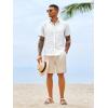 image:imageRuncati Mens Button Down Shirts Casual Short Sleeve Linen Shirt Summer Beach Wedding Tops with PocketWhite