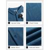 image:imageRuncati Mens Button Down Shirts Casual Short Sleeve Shirt Textured Linen Summer Beach Tops with PocketBluish Gray