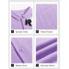 image:imageRuncati Mens Button Down Shirts Casual Short Sleeve Shirt Textured Linen Summer Beach Tops with PocketLight Purple