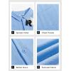image:imageRuncati Mens Button Down Shirts Casual Short Sleeve Shirt Textured Linen Summer Beach Tops with PocketSky Blue