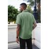 image:imageRuncati Mens Button Down Shirts Short Sleeve Wrinkle Free Dress Shirts Business Casual Polka Dot Print Shirt with PocketArmy Green