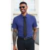 image:imageRuncati Mens Button Down Shirts Short Sleeve Wrinkle Free Dress Shirts Business Casual Polka Dot Print Shirt with PocketNavy