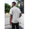 image:imageRuncati Mens Button Down Shirts Short Sleeve Wrinkle Free Dress Shirts Business Casual Polka Dot Print Shirt with PocketWhite