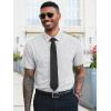 image:imageRuncati Mens Button Down Shirts Short Sleeve Wrinkle Free Dress Shirts Business Casual Polka Dot Print Shirt with PocketWhite