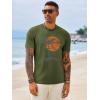 image:imageRuncati Mens Short Sleeve TShirts Crew Neck Casual Shirt Summer Beach Palm Tree Vintage Hawaiian TeesArmy Green