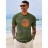 image:imageRuncati Mens Short Sleeve TShirts Crew Neck Casual Shirt Summer Beach Palm Tree Vintage Hawaiian TeesArmy Green