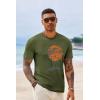 image:imageRuncati Mens Short Sleeve TShirts Crew Neck Casual Shirt Summer Beach Palm Tree Vintage Hawaiian TeesArmy Green