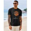 image:imageRuncati Mens Short Sleeve TShirts Crew Neck Casual Shirt Summer Beach Palm Tree Vintage Hawaiian TeesBlack