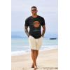 image:imageRuncati Mens Short Sleeve TShirts Crew Neck Casual Shirt Summer Beach Palm Tree Vintage Hawaiian TeesBlack