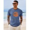 image:imageRuncati Mens Short Sleeve TShirts Crew Neck Casual Shirt Summer Beach Palm Tree Vintage Hawaiian TeesBlue