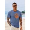 image:imageRuncati Mens Short Sleeve TShirts Crew Neck Casual Shirt Summer Beach Palm Tree Vintage Hawaiian TeesBlue