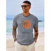 image:imageRuncati Mens Short Sleeve TShirts Crew Neck Casual Shirt Summer Beach Palm Tree Vintage Hawaiian TeesGray