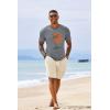 image:imageRuncati Mens Short Sleeve TShirts Crew Neck Casual Shirt Summer Beach Palm Tree Vintage Hawaiian TeesGray
