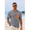 image:imageRuncati Mens Short Sleeve TShirts Crew Neck Casual Shirt Summer Beach Palm Tree Vintage Hawaiian TeesGray