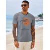 image:imageRuncati Mens Short Sleeve TShirts Crew Neck Casual Shirt Summer Beach Palm Tree Vintage Hawaiian TeesGray