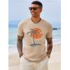 image:imageRuncati Mens Short Sleeve TShirts Crew Neck Casual Shirt Summer Beach Palm Tree Vintage Hawaiian TeesKhaki