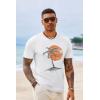 image:imageRuncati Mens Short Sleeve TShirts Crew Neck Casual Shirt Summer Beach Palm Tree Vintage Hawaiian TeesWhite
