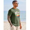 image:imageRuncati Mens Short Sleeve TShirts Graphic Crewneck Casual Printed Tee Summer Beach Hawaiian Vintage ShirtsArmy Green