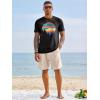 image:imageRuncati Mens Short Sleeve TShirts Graphic Crewneck Casual Printed Tee Summer Beach Hawaiian Vintage ShirtsBlack
