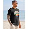 image:imageRuncati Mens Short Sleeve TShirts Graphic Crewneck Casual Printed Tee Summer Beach Hawaiian Vintage ShirtsBlack