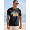 image:imageRuncati Mens Short Sleeve TShirts Graphic Crewneck Casual Printed Tee Summer Beach Hawaiian Vintage ShirtsBlack