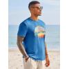 image:imageRuncati Mens Short Sleeve TShirts Graphic Crewneck Casual Printed Tee Summer Beach Hawaiian Vintage ShirtsBlue