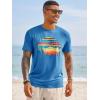image:imageRuncati Mens Short Sleeve TShirts Graphic Crewneck Casual Printed Tee Summer Beach Hawaiian Vintage ShirtsBlue