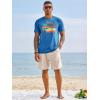 image:imageRuncati Mens Short Sleeve TShirts Graphic Crewneck Casual Printed Tee Summer Beach Hawaiian Vintage ShirtsBlue