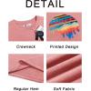 image:imageRuncati Mens Short Sleeve TShirts Graphic Crewneck Casual Printed Tee Summer Beach Hawaiian Vintage ShirtsDark Pink