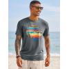 image:imageRuncati Mens Short Sleeve TShirts Graphic Crewneck Casual Printed Tee Summer Beach Hawaiian Vintage ShirtsGrey