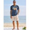 image:imageRuncati Mens Short Sleeve TShirts Graphic Crewneck Casual Printed Tee Summer Beach Hawaiian Vintage ShirtsNavy