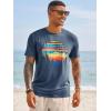image:imageRuncati Mens Short Sleeve TShirts Graphic Crewneck Casual Printed Tee Summer Beach Hawaiian Vintage ShirtsNavy