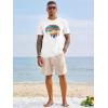 image:imageRuncati Mens Short Sleeve TShirts Graphic Crewneck Casual Printed Tee Summer Beach Hawaiian Vintage ShirtsWhite