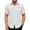 image:imageRuncati Mens Button Down Shirts Short Sleeve Wrinkle Free Dress Shirts Business Casual Polka Dot Print Shirt with PocketWhite