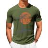image:imageRuncati Mens Short Sleeve TShirts Crew Neck Casual Shirt Summer Beach Palm Tree Vintage Hawaiian TeesArmy Green