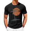 image:imageRuncati Mens Short Sleeve TShirts Crew Neck Casual Shirt Summer Beach Palm Tree Vintage Hawaiian TeesBlack