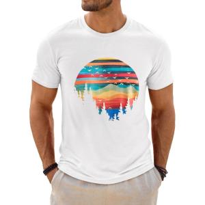 image:imageRuncati Mens Short Sleeve TShirts Graphic Crewneck Casual Printed Tee Summer Beach Hawaiian Vintage ShirtsWhite