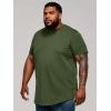 image:imageRuncati Mens Big and Tall Shirts Short Sleeve Crew Neck Casual TShirt Hipster Hip Hop Longline Tee ShirtsArmy Green