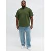 image:imageRuncati Mens Big and Tall Shirts Short Sleeve Crew Neck Casual TShirt Hipster Hip Hop Longline Tee ShirtsArmy Green