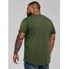 image:imageRuncati Mens Big and Tall Shirts Short Sleeve Crew Neck Casual TShirt Hipster Hip Hop Longline Tee ShirtsArmy Green