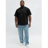 image:imageRuncati Mens Big and Tall Shirts Short Sleeve Crew Neck Casual TShirt Hipster Hip Hop Longline Tee ShirtsBlack