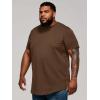 image:imageRuncati Mens Big and Tall Shirts Short Sleeve Crew Neck Casual TShirt Hipster Hip Hop Longline Tee ShirtsBrown