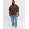 image:imageRuncati Mens Big and Tall Shirts Short Sleeve Crew Neck Casual TShirt Hipster Hip Hop Longline Tee ShirtsBrown