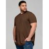 image:imageRuncati Mens Big and Tall Shirts Short Sleeve Crew Neck Casual TShirt Hipster Hip Hop Longline Tee ShirtsBrown